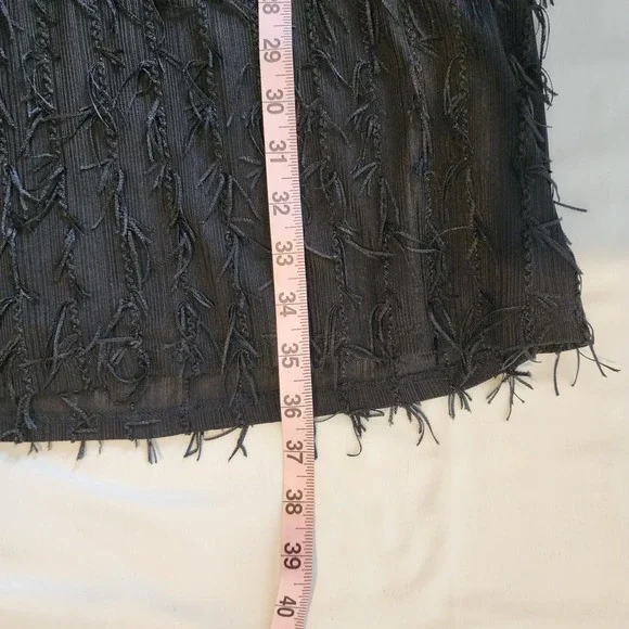 Ivonne Black Fringe Sleeveless Party Cocktail Dress - Size G - Picture 5 of 5